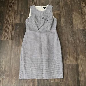 J. Crew Drape Knot Windowpane Dress In Irish Linen